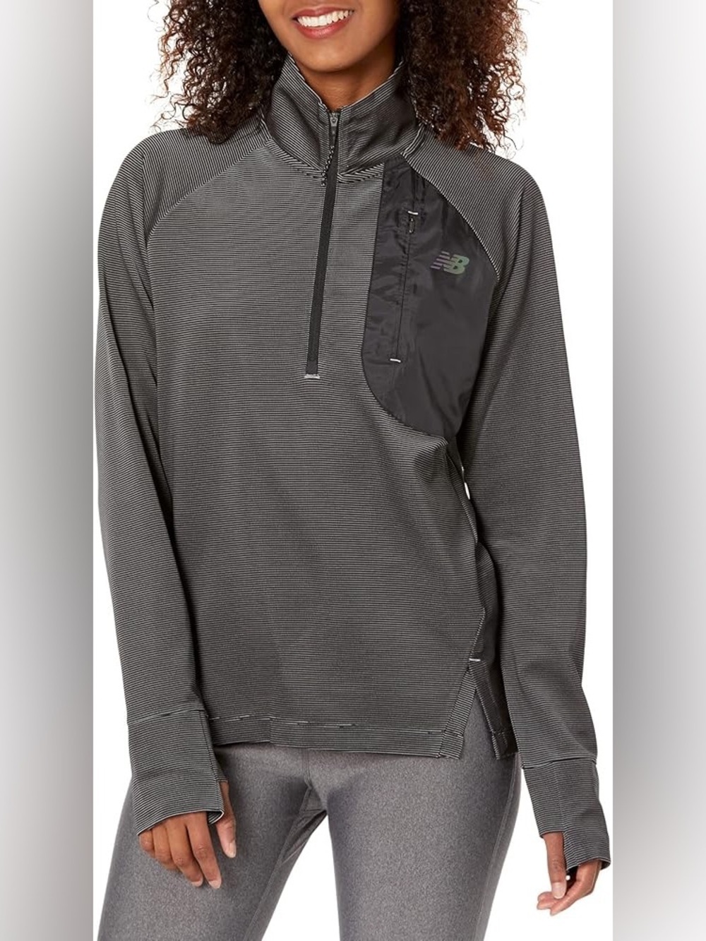 NEW New Balance Q Speed black Shift 1/2 Zip LS reflective sweater top run XS